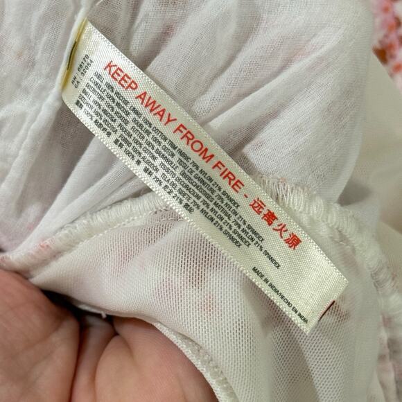 Free People Dessa Ivory Combo Thong Bodysuit Small Floral Print Boho Coquette - Picture 9 of 16